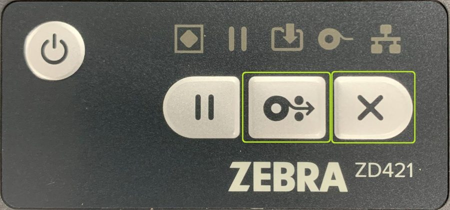 ZD421 printer panel - middle and right buttons