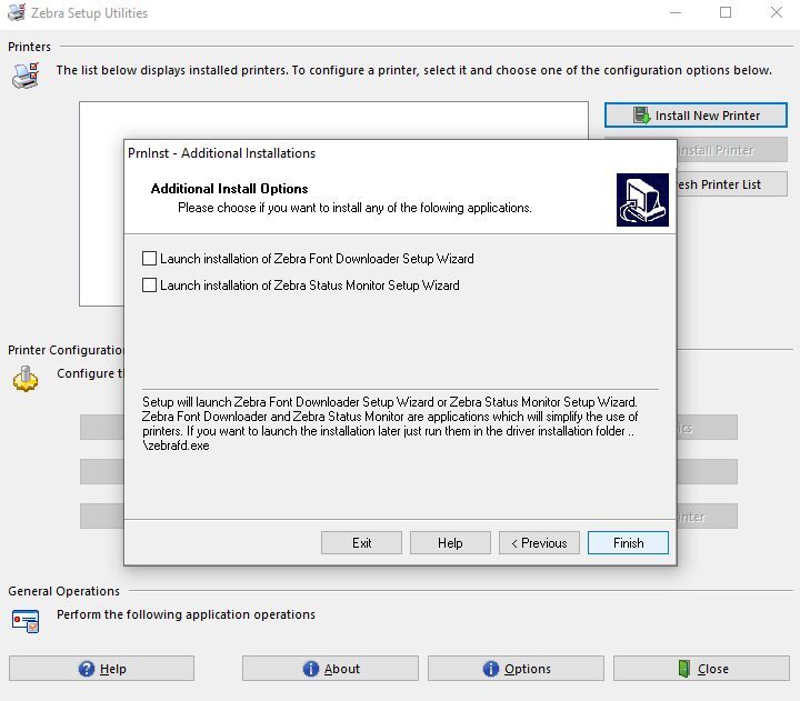 Deselect Font Downloader - click Finish